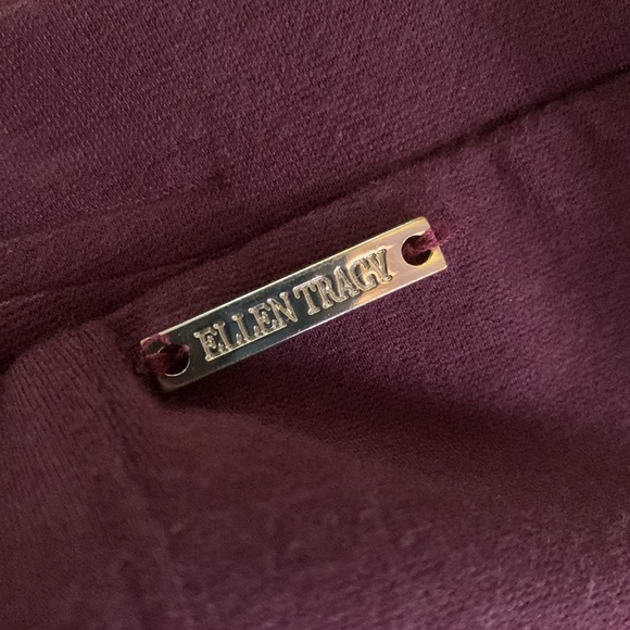 Ellen Tracy COMPANY Bordeaux color pull-up leggings L - Picture 5 of 11